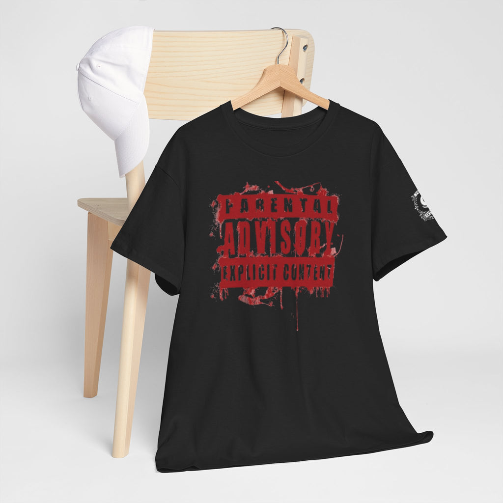 Parental Advisory Graphic Tee — 'NOIR Dynasty' Red Streetwear T-Shirt